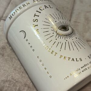 Modern Alchemy Candle 14.6Oz Ceramic Evil Eye Mystical Shine Violet Basil Orange